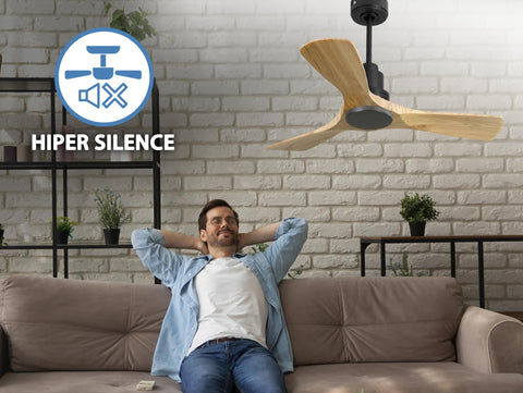 Ventilador de techo Reversible Termostato Wifi Motor DC Techos Inclinados Mando a Distancia Hypersilence Memoria 7