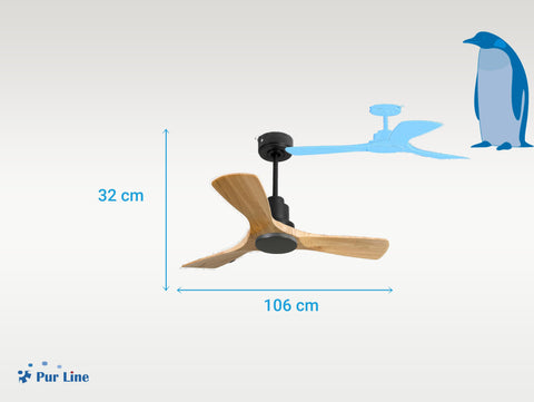 Ventilador de techo Reversible Termostato Wifi Motor DC Techos Inclinados Mando a Distancia Hypersilence Memoria 3