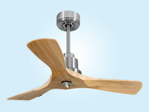 Ventilador de techo Reversible Termostato Dimable Wifi Motor DC Techos Inclinados Mando a Distancia Luz tres tonos Hypersilence Memoria 3