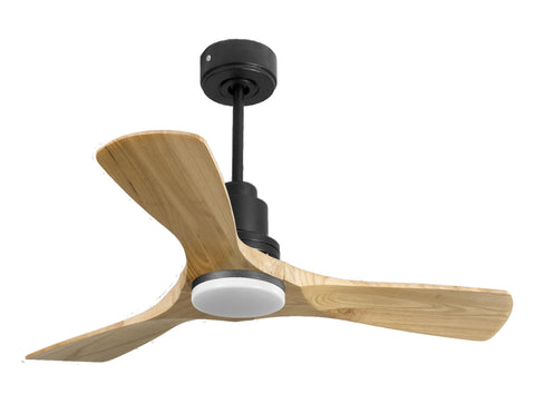 Ventilador de techo Reversible Termostato Dimable Wifi Motor DC Techos Inclinados Mando a Distancia Luz tres tonos Hypersilence Memoria 1