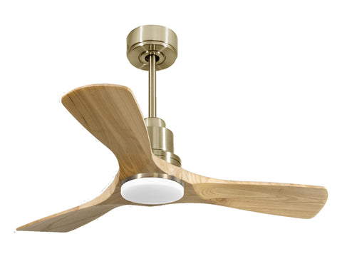 Ventilador de techo Reversible Termostato Dimable Wifi Motor DC Techos Inclinados Mando a Distancia Luz tres tonos Hypersilence Memoria 1