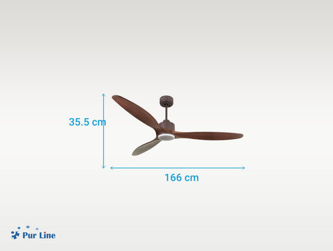 Ventilador de techo Reversible Termostato Dimable Wifi Motor DC Techos Inclinados Mando a Distancia Luz tres tonos Hypersilence Memoria 6