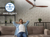 Ventilador de techo Reversible Termostato Wifi Motor DC Techos Inclinados Mando a Distancia Hypersilence Memoria 3