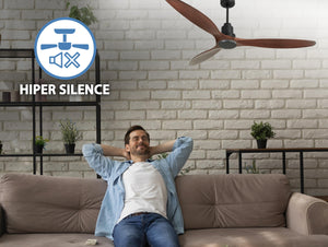 Ventilador de techo Reversible Termostato Wifi Motor DC Techos Inclinados Mando a Distancia Hypersilence Memoria 3