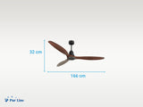 Ventilador de techo Reversible Termostato Wifi Motor DC Techos Inclinados Mando a Distancia Hypersilence Memoria 4