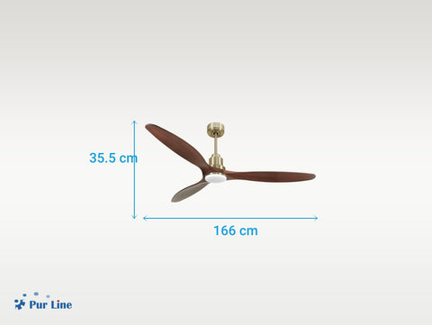 Ventilador de techo Reversible Termostato Dimable Wifi Motor DC Techos Inclinados Mando a Distancia Luz tres tonos Hypersilence Memoria 7