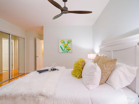 Ventilador de techo Reversible Termostato Wifi Motor DC Techos Inclinados Mando a Distancia Hypersilence Memoria 4