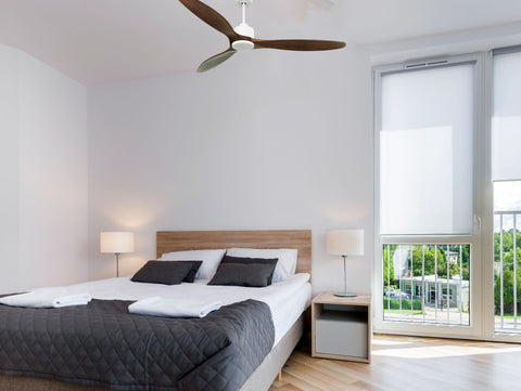 Ventilador de techo Reversible Termostato Wifi Motor DC Techos Inclinados Mando a Distancia Hypersilence Memoria 3