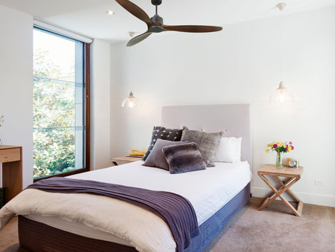 Ventilador de techo Reversible Termostato Wifi Motor DC Techos Inclinados Mando a Distancia Hypersilence Memoria 5