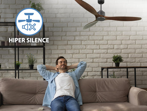 Ventilador de techo Reversible Termostato Wifi Motor DC Techos Inclinados Mando a Distancia Hypersilence Memoria 4