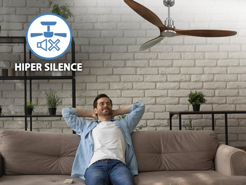 Ventilador de techo Reversible Termostato Wifi Motor DC Techos Inclinados Mando a Distancia Hypersilence Memoria 7