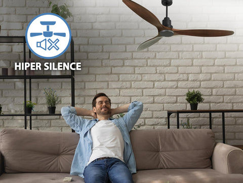 Ventilador de techo Reversible Termostato Wifi Motor DC Techos Inclinados Mando a Distancia Hypersilence Memoria 7