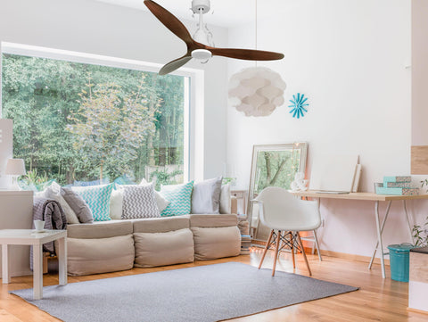 Ventilador de techo Reversible Termostato Wifi Motor DC Techos Inclinados Mando a Distancia Hypersilence Memoria 2