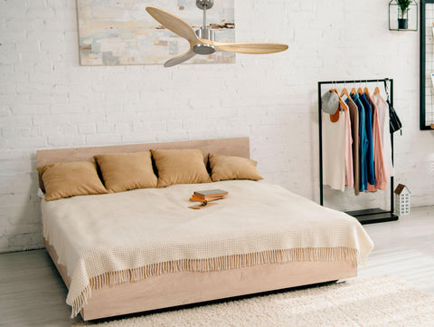 Ventilador de techo Reversible Termostato Wifi Motor DC Techos Inclinados Mando a Distancia Hypersilence Memoria 6