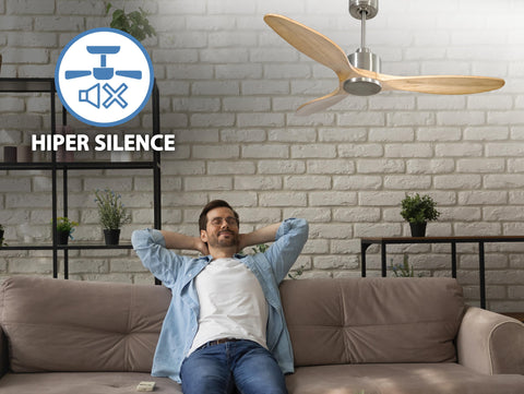 Ventilador de techo Reversible Termostato Wifi Motor DC Techos Inclinados Mando a Distancia Hypersilence Memoria 3