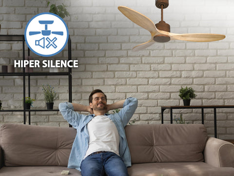 Ventilador de techo Reversible Termostato Wifi Motor DC Techos Inclinados Mando a Distancia Hypersilence Memoria 2