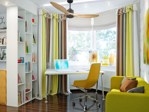 Ventilador de techo Reversible Termostato Wifi Motor DC Techos Inclinados Mando a Distancia Hypersilence Memoria 4