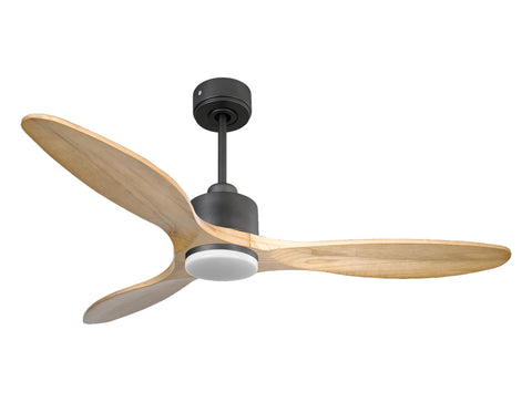 Ventilador de techo Reversible Termostato Dimable Wifi Motor DC Techos Inclinados Mando a Distancia Luz tres tonos Hypersilence Memoria 1