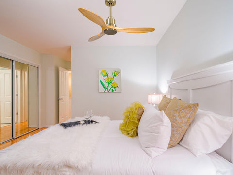 Ventilador de techo Reversible Termostato Wifi Motor DC Techos Inclinados Mando a Distancia Hypersilence Memoria 2