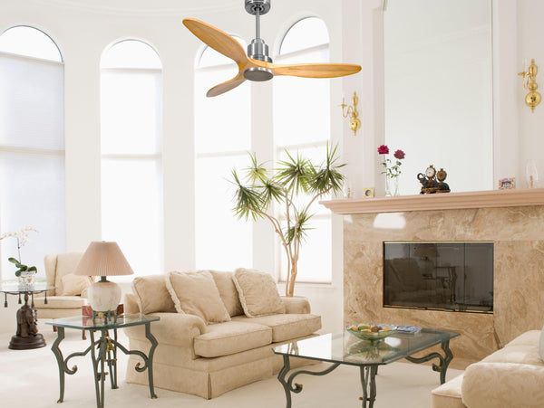 Ventilador de techo Reversible Termostato Wifi Motor DC Techos Inclinados Mando a Distancia Hypersilence Memoria 2