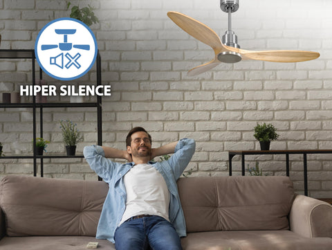 Ventilador de techo Reversible Termostato Wifi Motor DC Techos Inclinados Mando a Distancia Hypersilence Memoria 3