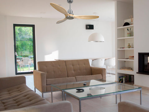 Ventilador de techo Reversible Termostato Wifi Motor DC Techos Inclinados Mando a Distancia Hypersilence Memoria 6