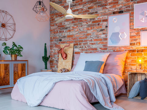 Ventilador de techo Reversible Termostato Dimable Wifi Motor DC Techos Inclinados Mando a Distancia Luz tres tonos Hypersilence Memoria 7