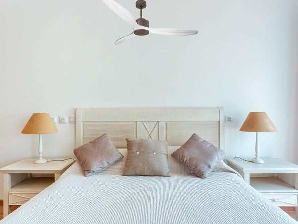 Ventilador de techo Reversible Termostato Wifi Motor DC Techos Inclinados Mando a Distancia Hypersilence Memoria