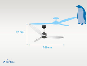 Ventilador de techo Reversible Termostato Wifi Motor DC Techos Inclinados Mando a Distancia Hypersilence Memoria