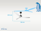 Ventilador de techo Modo Invierno/Verano Termostato Dimable Wifi Motor DC Techos Inclinados Mando a Distancia Luz tres tonos Hypersilence Memoria