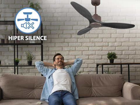 Ventilador de techo Reversible Termostato Wifi Motor DC Techos Inclinados Mando a Distancia Hypersilence Memoria 5