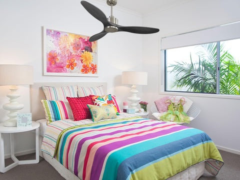 Ventilador de techo Reversible Termostato Wifi Motor DC Techos Inclinados Mando a Distancia Hypersilence Memoria 7