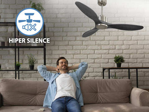 Ventilador de techo Reversible Termostato Wifi Motor DC Techos Inclinados Mando a Distancia Hypersilence Memoria 3