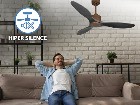 Ventilador de techo Reversible Termostato Wifi Motor DC Techos Inclinados Mando a Distancia Hypersilence Memoria 3