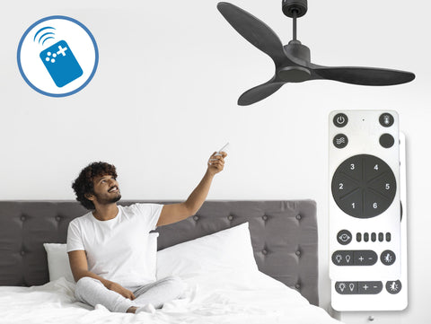 Ventilador de techo Reversible Termostato Wifi Motor DC Techos Inclinados Mando a Distancia Hypersilence Memoria 3