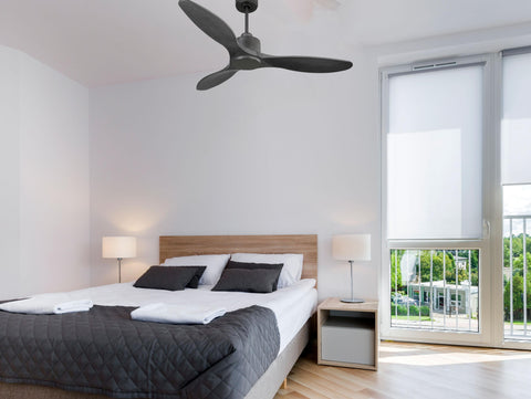 Ventilador de techo Reversible Termostato Wifi Motor DC Techos Inclinados Mando a Distancia Hypersilence Memoria 6