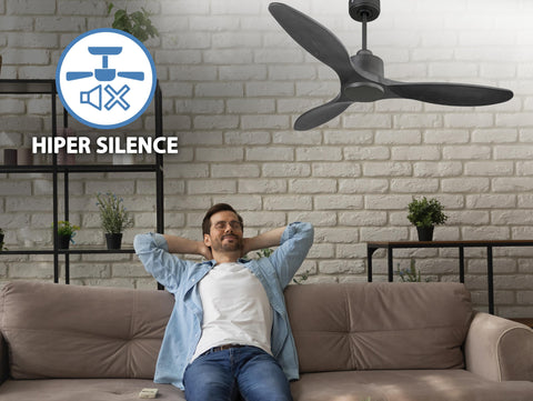 Ventilador de techo Reversible Termostato Wifi Motor DC Techos Inclinados Mando a Distancia Hypersilence Memoria 2