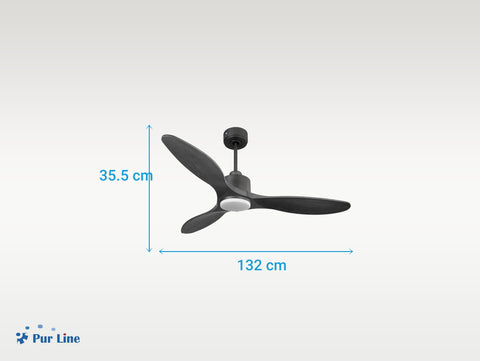 Ventilador de techo Reversible Termostato Dimable Wifi Motor DC Techos Inclinados Mando a Distancia Luz tres tonos Hypersilence Memoria 6