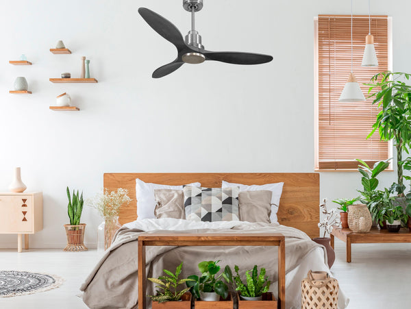 Ventilador de techo Reversible Termostato Wifi Motor DC Techos Inclinados Mando a Distancia Hypersilence Memoria 2