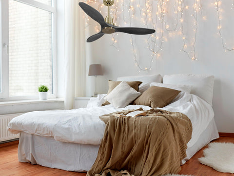 Ventilador de techo Reversible Termostato Wifi Motor DC Techos Inclinados Mando a Distancia Hypersilence Memoria 4