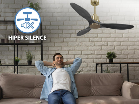 Ventilador de techo Reversible Termostato Wifi Motor DC Techos Inclinados Mando a Distancia Hypersilence Memoria 5