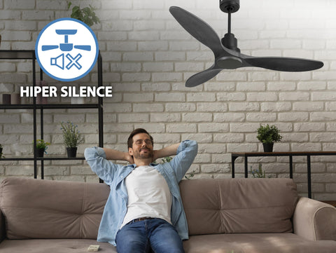 Ventilador de techo Reversible Termostato Wifi Motor DC Techos Inclinados Mando a Distancia Hypersilence Memoria 6