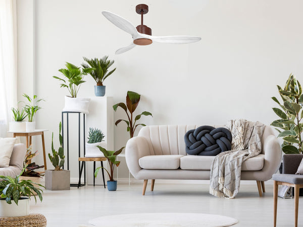 Ventilador de techo Modo Invierno/Verano Termostato Wifi Motor DC Techos Inclinados Mando a Distancia Hypersilence Memoria