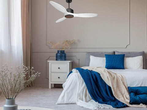 Ventilador de techo Modo Invierno/Verano Termostato Wifi Motor DC Techos Inclinados Mando a Distancia Hypersilence Memoria