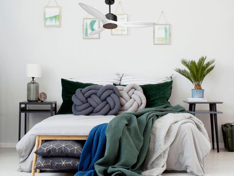 Ventilador de techo Modo Invierno/Verano Termostato Wifi Motor DC Techos Inclinados Mando a Distancia Hypersilence Memoria