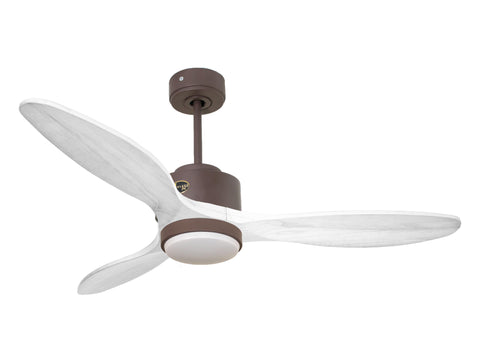 Ventilador de techo Reversible Termostato Dimable Wifi Motor DC Techos Inclinados Mando a Distancia Luz tres tonos Hypersilence Memoria