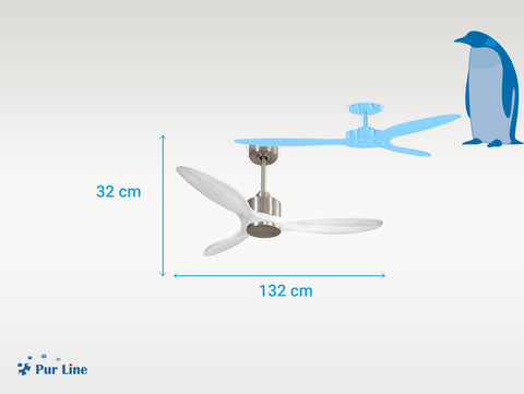 Ventilador de techo Reversible Termostato Wifi Motor DC Techos Inclinados Mando a Distancia Hypersilence Memoria