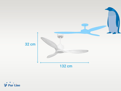 Ventilador de techo Reversible Termostato Wifi Motor DC Techos Inclinados Mando a Distancia Hypersilence Memoria