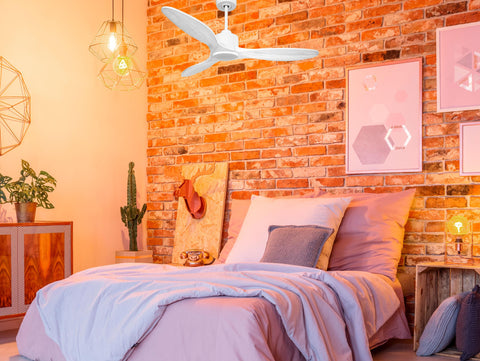 Ventilador de techo Reversible Termostato Wifi Motor DC Techos Inclinados Mando a Distancia Hypersilence Memoria