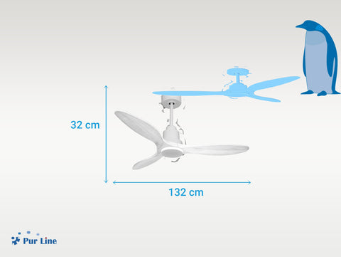 Ventilador de techo Modo Invierno/Verano Termostato Wifi Motor DC Techos Inclinados Mando a Distancia Hypersilence Memoria